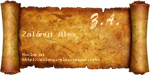 Zalányi Alex névjegykártya